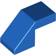 Lego kostka (kostička) 2x1 sklon úhel 45° hladká, modrá (6228601)